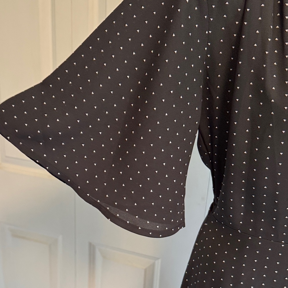 Lulu’s Black - White Wrap Dress - Classic Women's Dress - Picture 6 of 13
